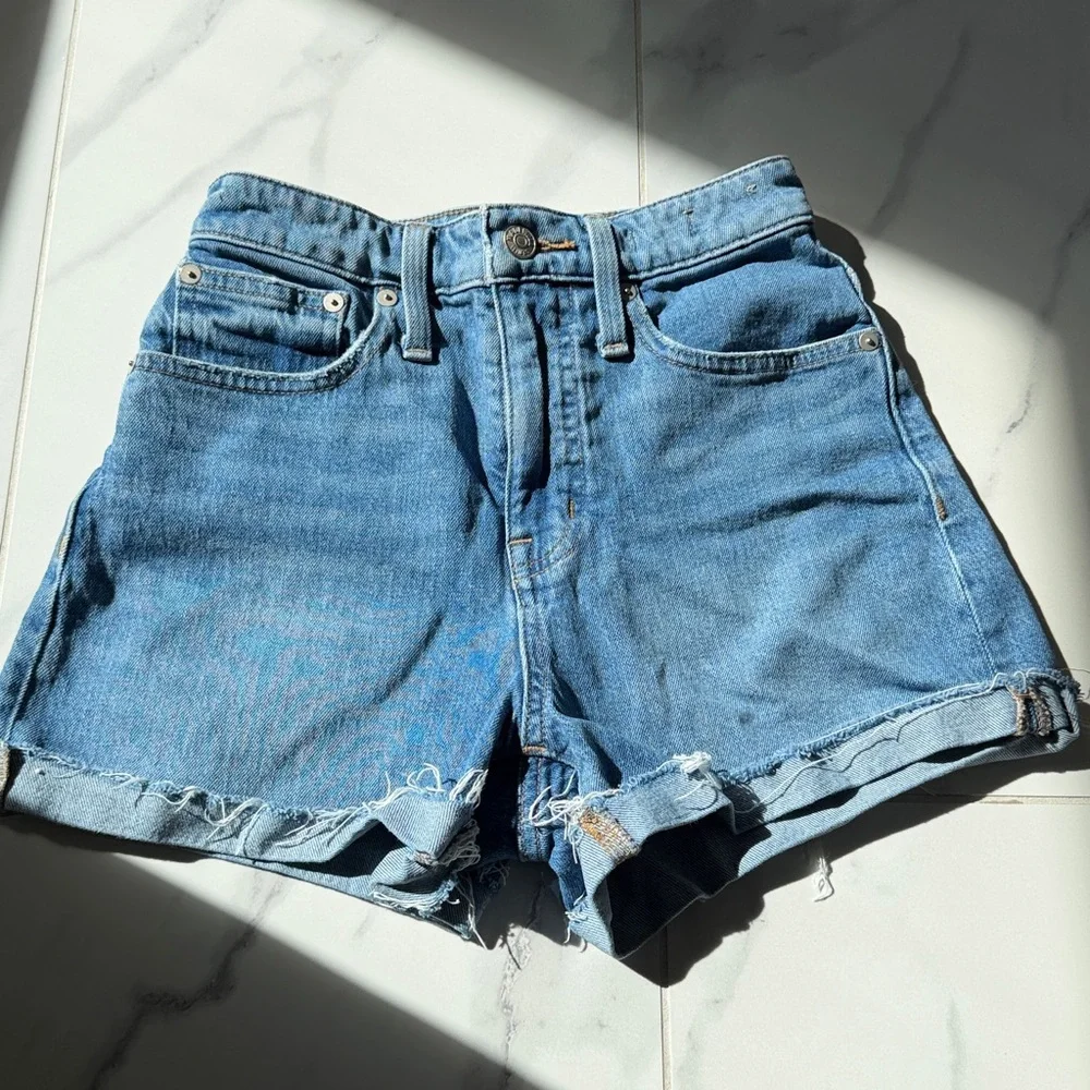 Madewell Curvy High-Rise Cut Off Blue Denim Jeans Women’s Size 24
